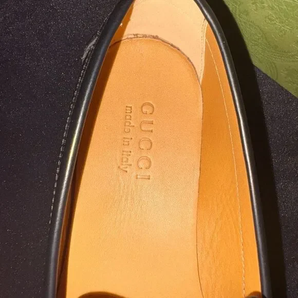 Brand new Gucci Men's Kaveh Double G Loafers Black leather size 7.5